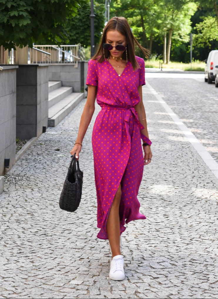 Sofia | Elegant Maxikjole med Blomsterprint & V-hals