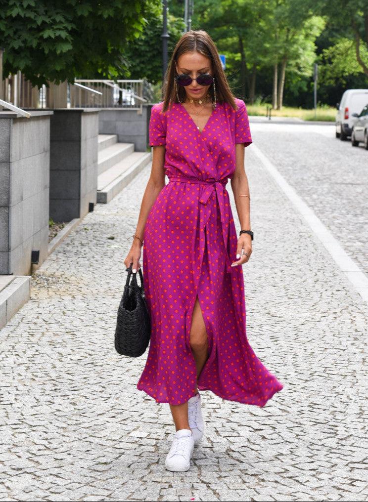 Sofia | Elegant Maxikjole med Blomsterprint & V-hals