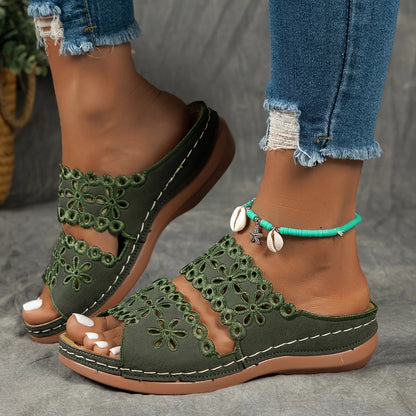 Ines™ – Blomstrede Ortopædiske Sommarsandaler